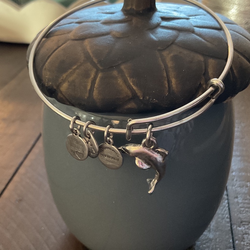 Alex And Ani Dolphin Sterling Silver Bangle